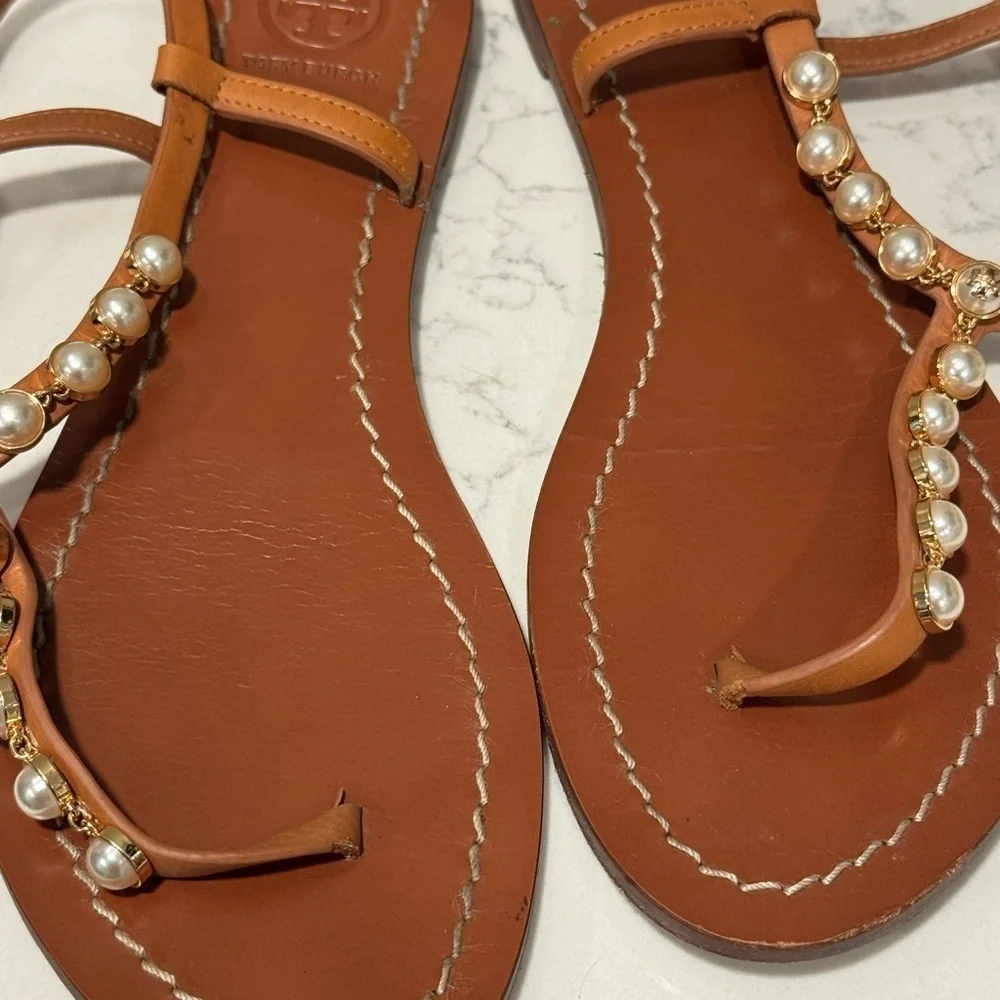 Tory Burch Emmy Pearl Embellished Sandals